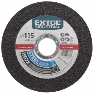 Диск за сечење челик и инокс, 115x1,0x22,2mm, EXTOL INDUSTRIAL